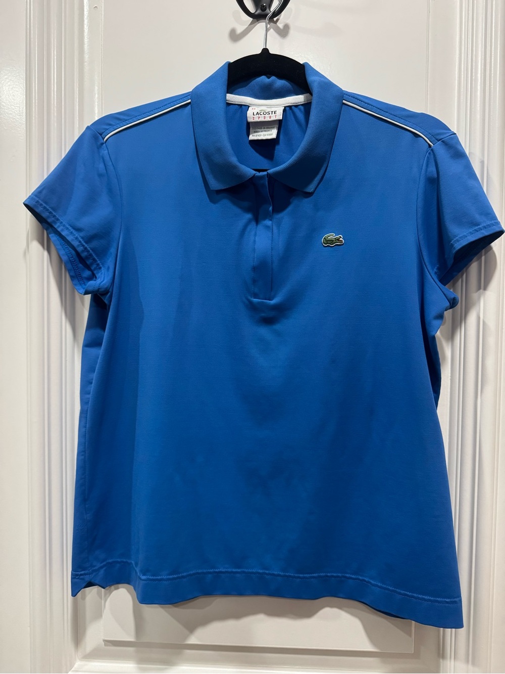 Lacoste Women's Blue Short Sleeve Polo Top size 44